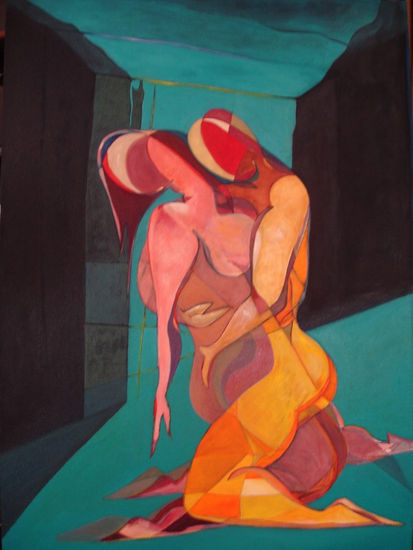 Abrazo III Oil Canvas Figure Painting