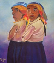 Las Escueleras Oil Canvas Figure Painting