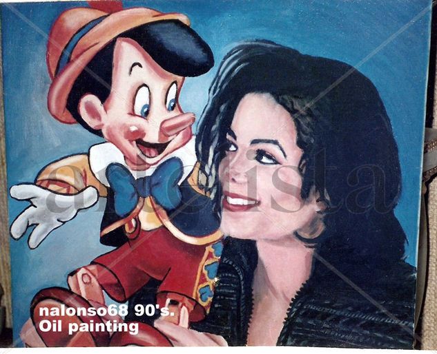 Retrato Michael Jackson - vendido- sold Oil Panel Portrait