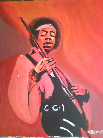 Jimi Hendrix Acrylic Canvas Figure Painting