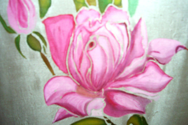 fragmento de "VIOLIN Y ROSA" Tinta Tela Floral