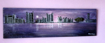 Ciudad en violaceo