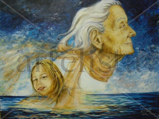 El Beso del Tiempo Oil Canvas Figure Painting