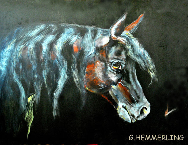 Caballo de fondo oscuro
