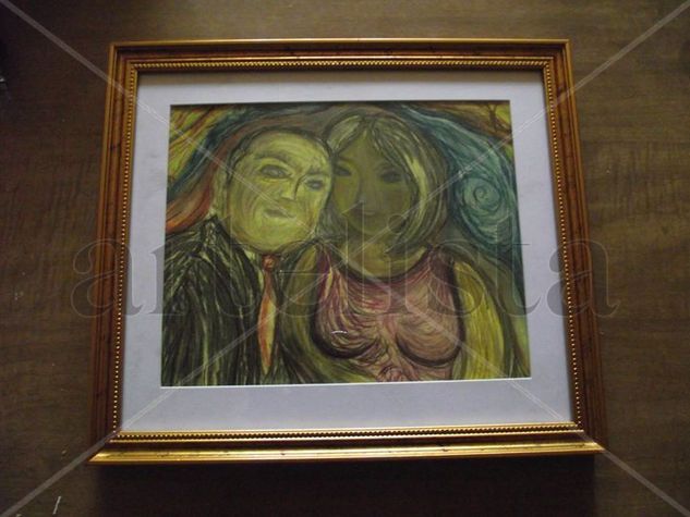 los amantes Pastel Cartulina Retrato