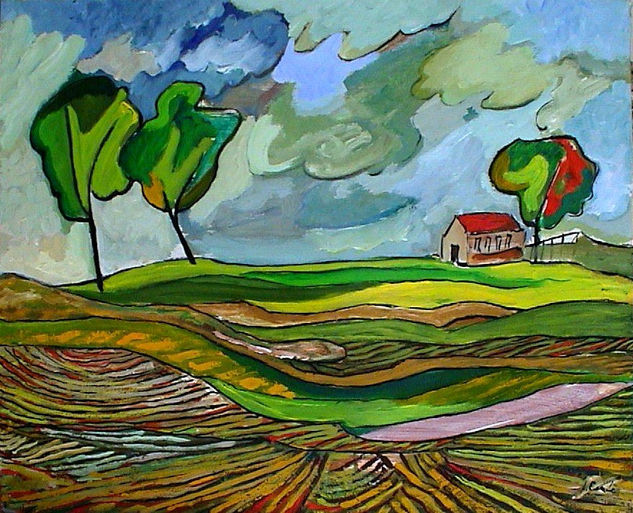 PAISAJE CON ÁRBOLES Oil Canvas Landscaping