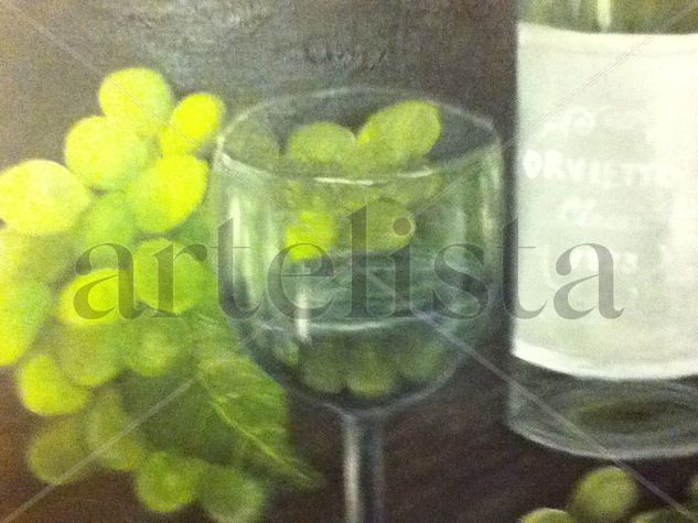 vino blanco Oil Canvas Still Life Paintings