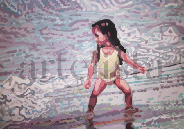 Juegos acuaticos Acrylic Canvas Figure Painting