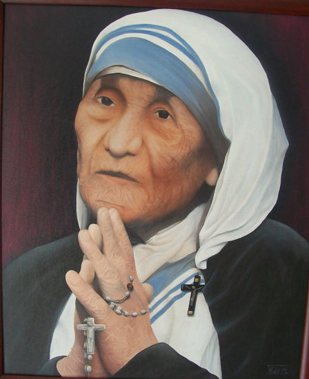 madre teresa Óleo Lienzo Figura