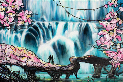 Cascada azul