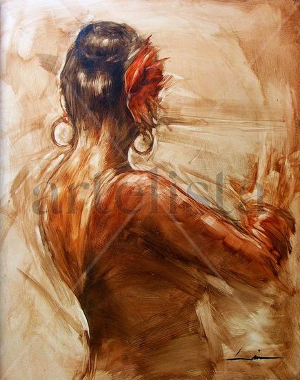 sin titulo Oil Panel Figure Painting