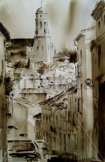 Baeza en sepia Watercolour Paper Others