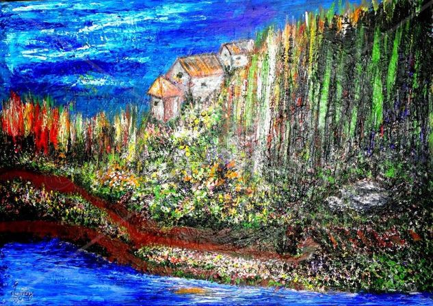 LA  CASA  EN LA MONTAÑA Acrylic Canvas Landscaping