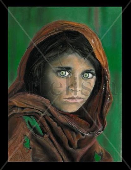 Afghane Pastel Paper Portrait