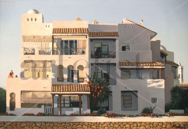 CASA EN PLAYA LA BARROSA EN CHICLANA (CADIZ) Oil Panel Landscaping