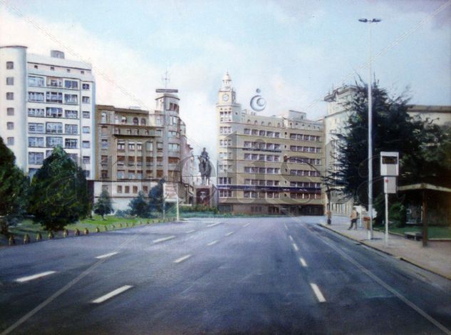 Plaza de España/Praza de España/Spain Square (Ferrol. A Coruña) Oil Canvas Landscaping