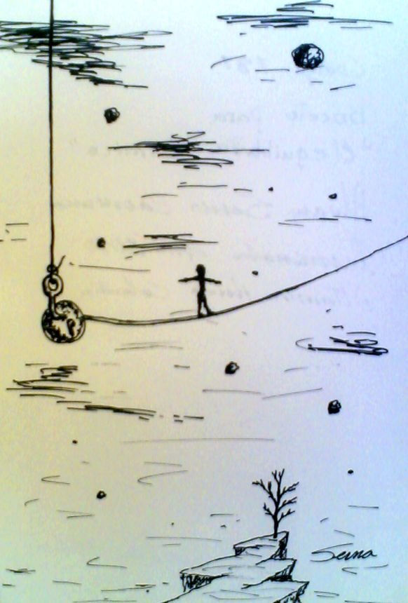 boceto para el equilibrista del fin del mundo