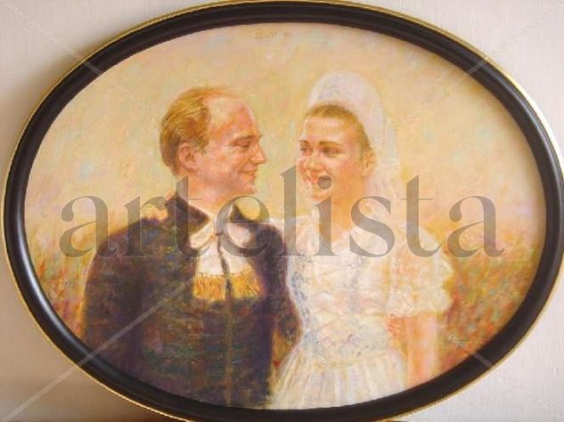 Matrimonio de los Kraft Oil Canvas Portrait