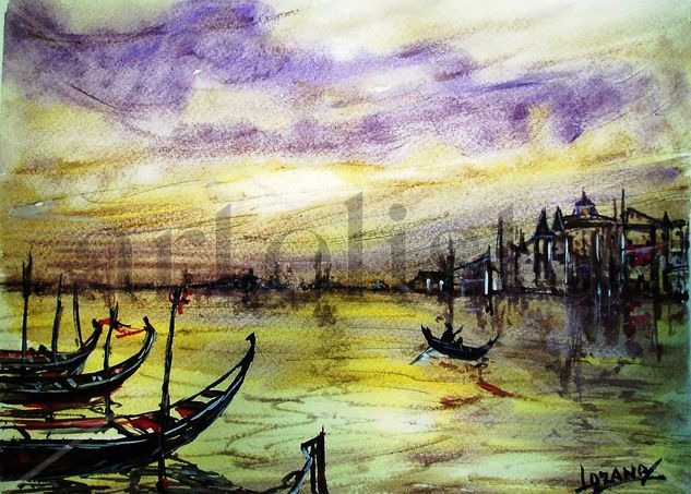 Venecia. Homenaje a Rafael Requena. Watercolour Paper Marine Painting