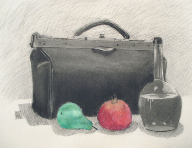 Maleta con frutas. Charcoal