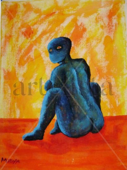 NO ME MIRES Acrylic Canvas Figure Painting