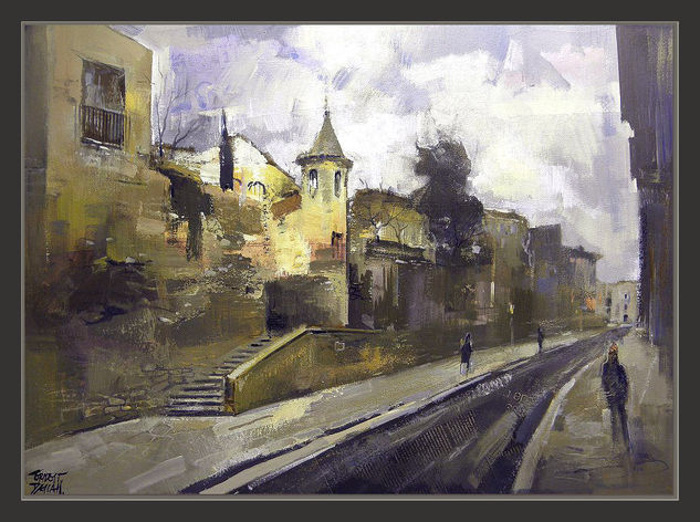 VIC-OSONA-MURALLAS-PAISAJES-PINTURAS-CUADROS-PINTOR-ERNEST DESCALS Oil Canvas Landscaping