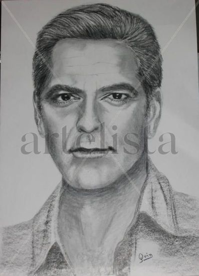 GEORGE CLOONEY Charcoal