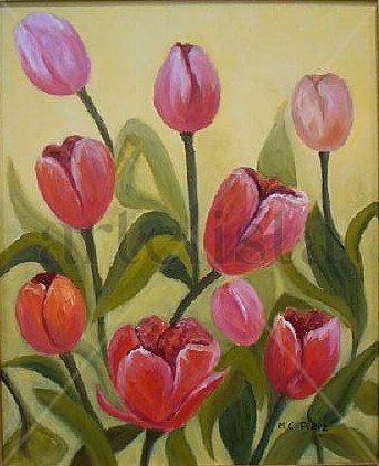 Tulipanes Oil Canvas Floral Painting