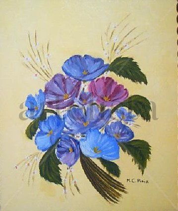 Ramillete de flores Acrylic Canvas Floral Painting