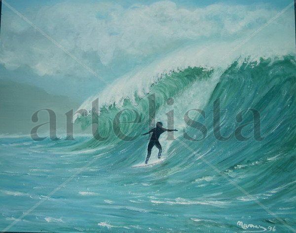 surfista en la sombra Oil Canvas Marine Painting