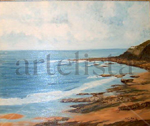 Playa de Lapari Deba Oil Canvas Marine Painting