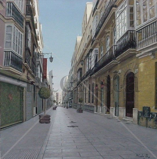 CALLE ANCHA Óleo Tabla Paisaje