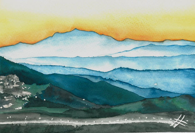 Amanecer en Berga Watercolour Paper Landscaping