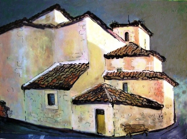 La Iglesia del Pueblo Oil Canvas Landscaping