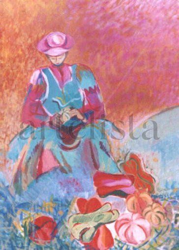 Boliviana Acrylic Canvas Figure Painting