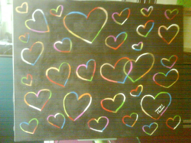 corazones a la dani Oil Canvas Others