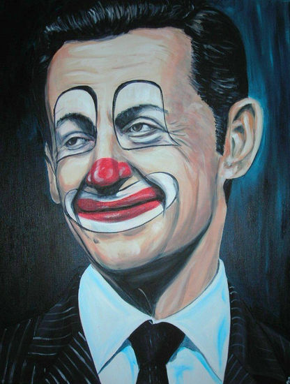 Sarkastic le clown Acrylic Textile Portrait