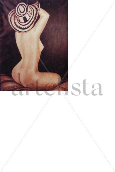 BREA DE MUJER DESNUDA CON SOMBRERO Others Canvas Nude Paintings