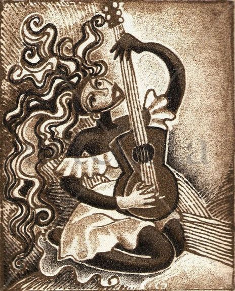 Tocando la guitarra