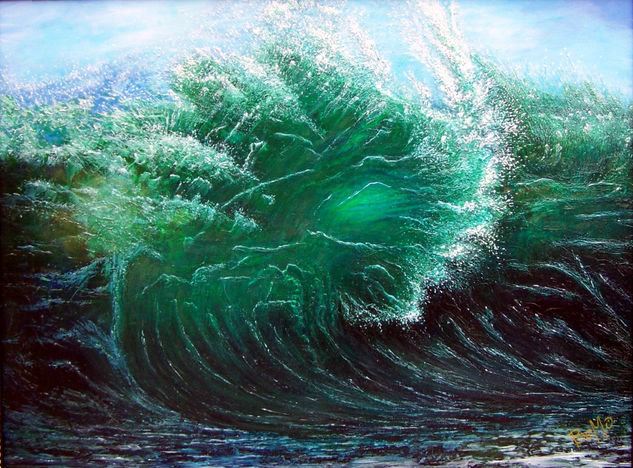 El aplauso de Poseidón Acrylic Canvas Marine Painting