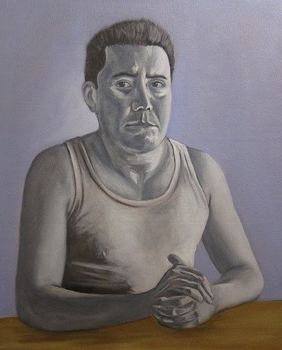 Autorretrato en gris Oil Canvas Portrait