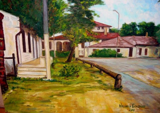 Casa Grande- Barrio Anglo- Óleo Lienzo Paisaje