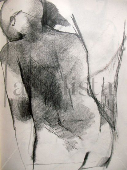 DESNUDO HOMBRE MALO Y BUENO Charcoal