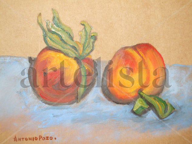 melocotones Oil Paper Still Life Paintings