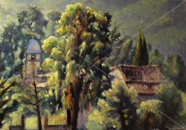 Luz de mañana, Cervello. Oil Panel Landscaping