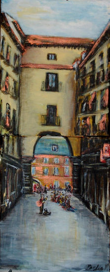 LLEGANDO A LA PLAZA MAYOR DE MADRID Acrylic Canvas Landscaping