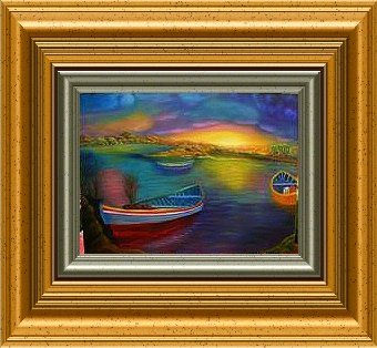 Bahia de mi pueblo Oil Canvas Landscaping