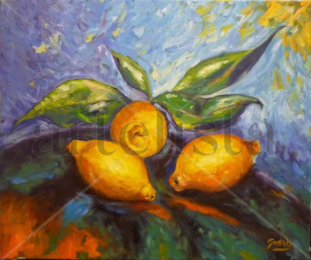 limones y sandía Oil Canvas Still Life Paintings