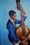 Musico con contrabajo