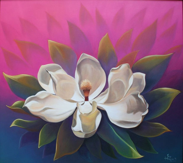 Magnolia Oil Canvas Floral Painting